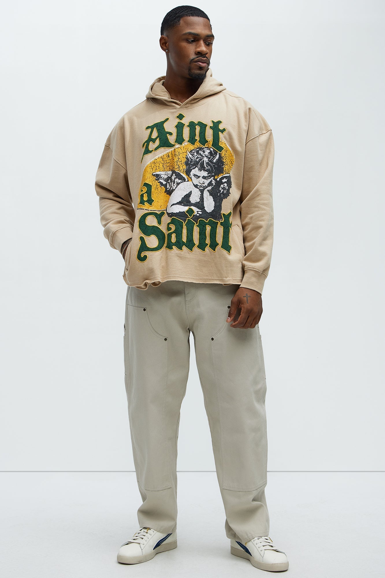 Aint A Saint Hoodie - Khaki - image 2