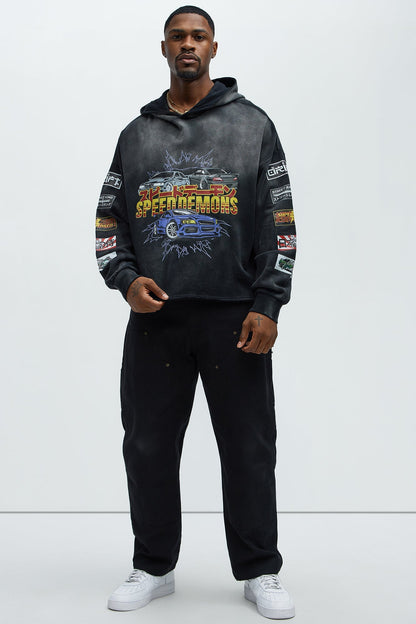 Tyson Speed Demons Boxy Hoodie - Black Wash - image 2