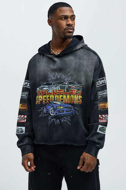 Tyson Speed Demons Boxy Hoodie - Black Wash - image 1