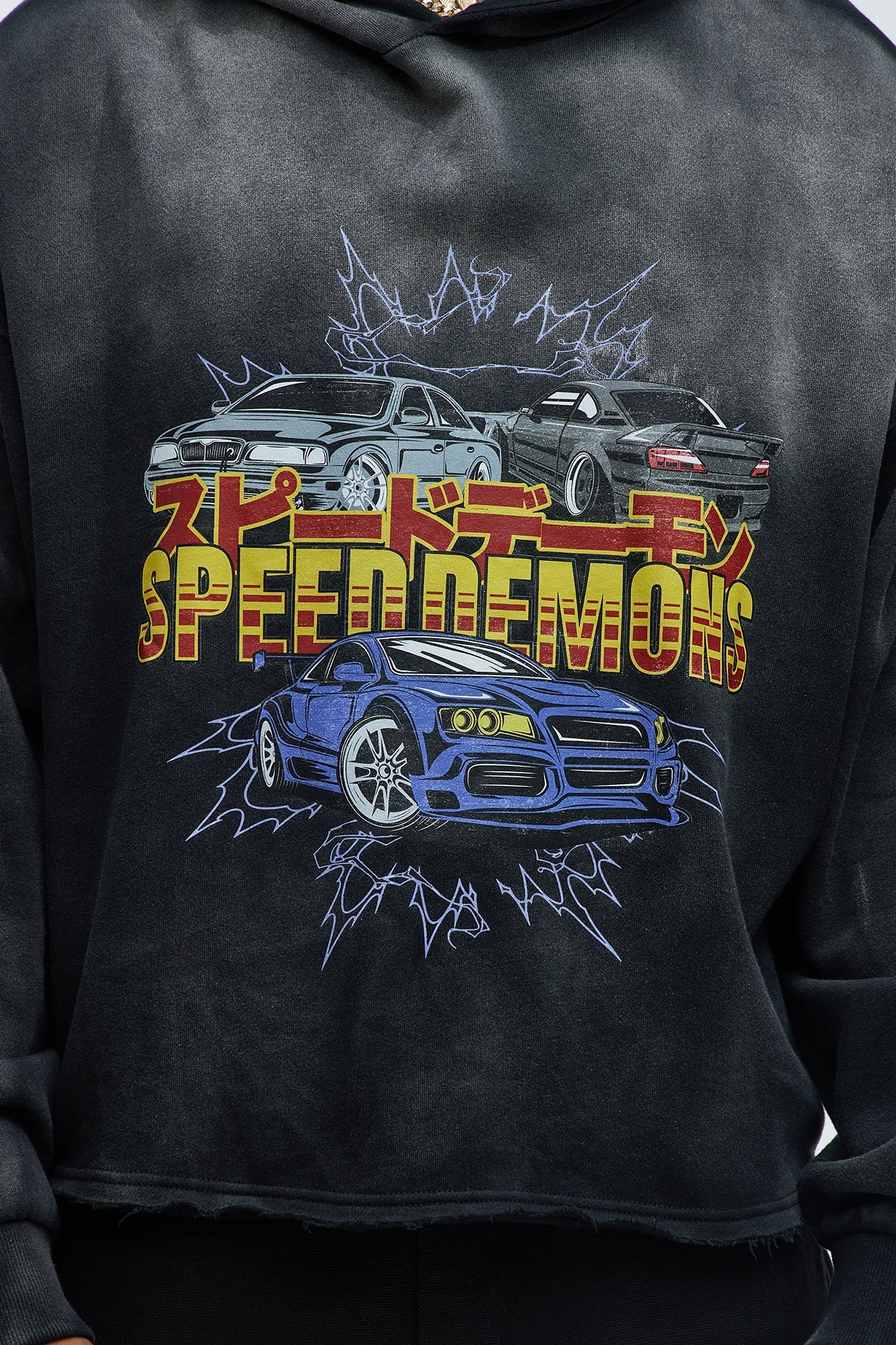 Tyson Speed Demons Boxy Hoodie - Black Wash - image 4