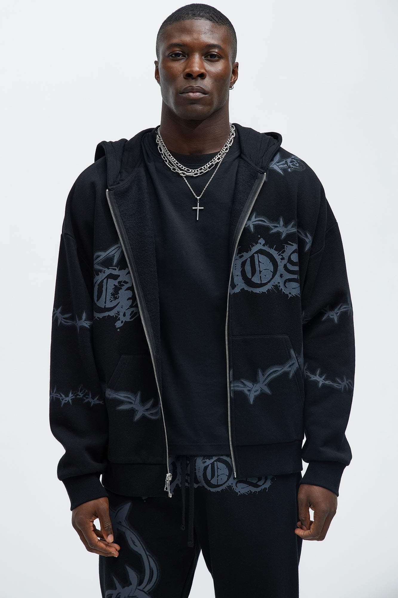Tyson Chaos Oversized Zip Hoodie - Black - image 1