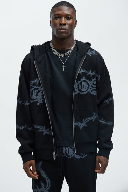 Tyson Chaos Oversized Zip Hoodie - Black - image 1