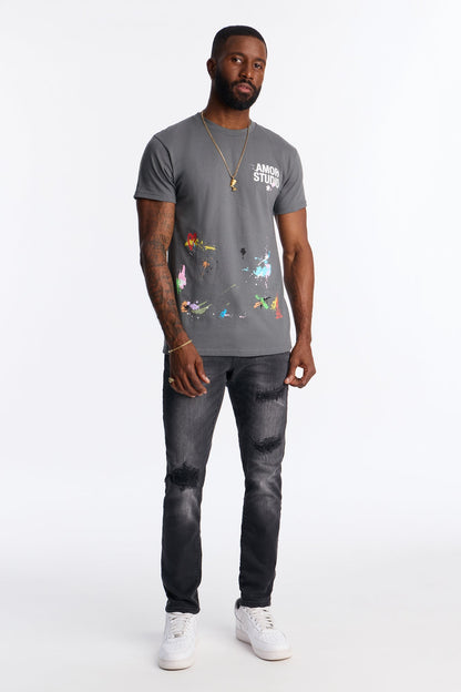 Your Everyday Skinny Distressed Jeans - Black Wash - image 2