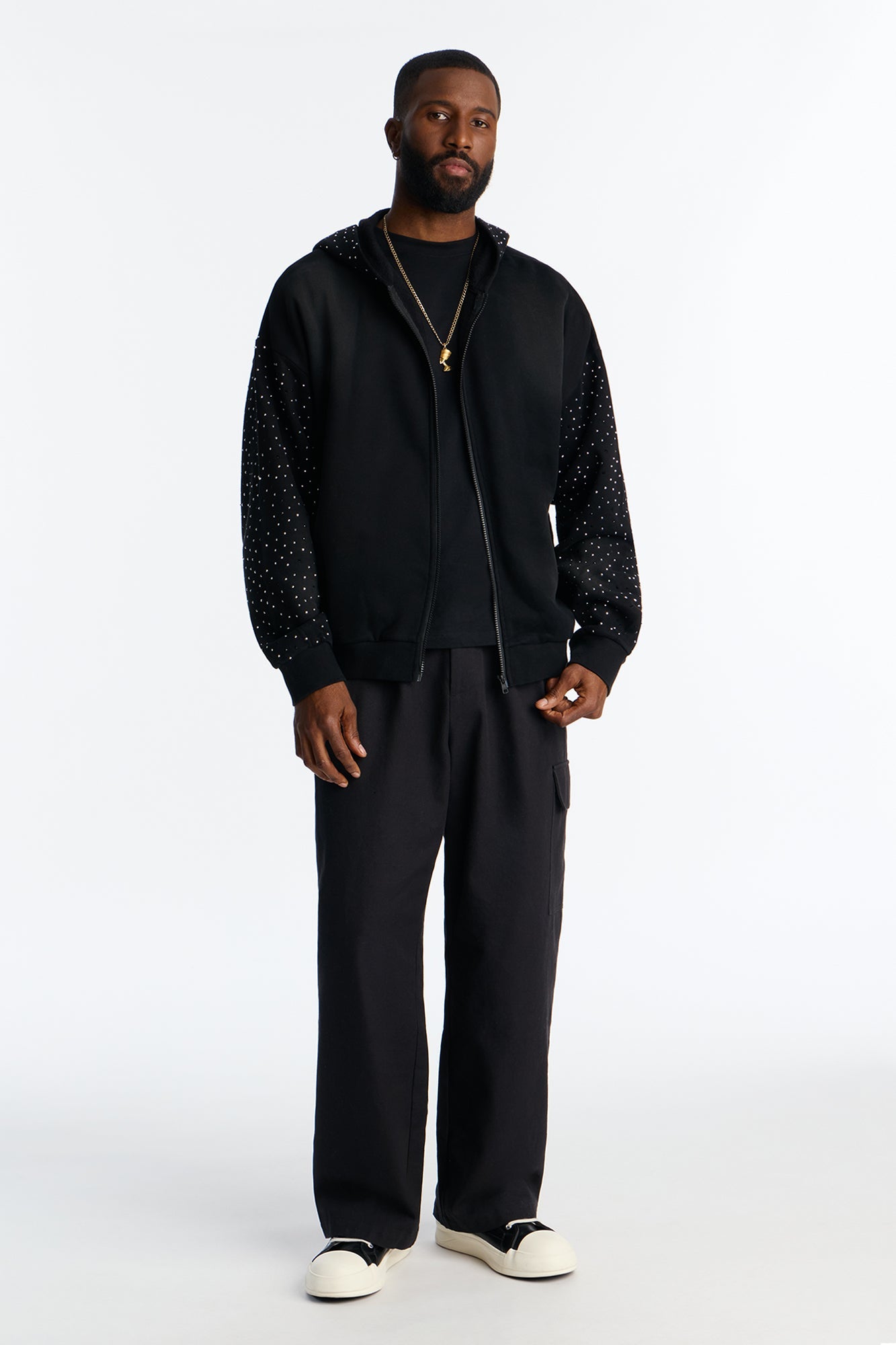 City Code Embellished Zip Up Hoodie - Black - image 2