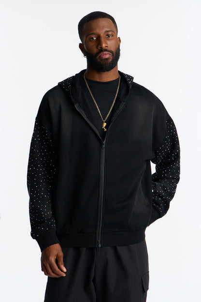 City Code Embellished Zip Up Hoodie - Black - image 3