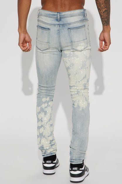 For It Paint Splattered Stacked Skinny Jeans - Light Wash - image 4
