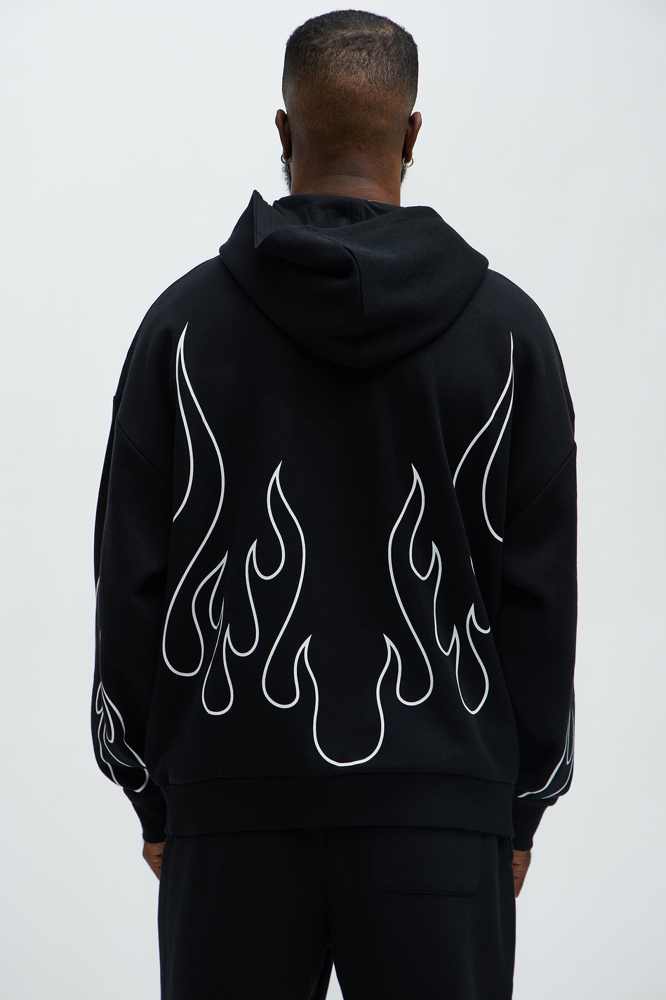 Tyson Chase Flame Oversized Hoodie - Black/combo - image 4