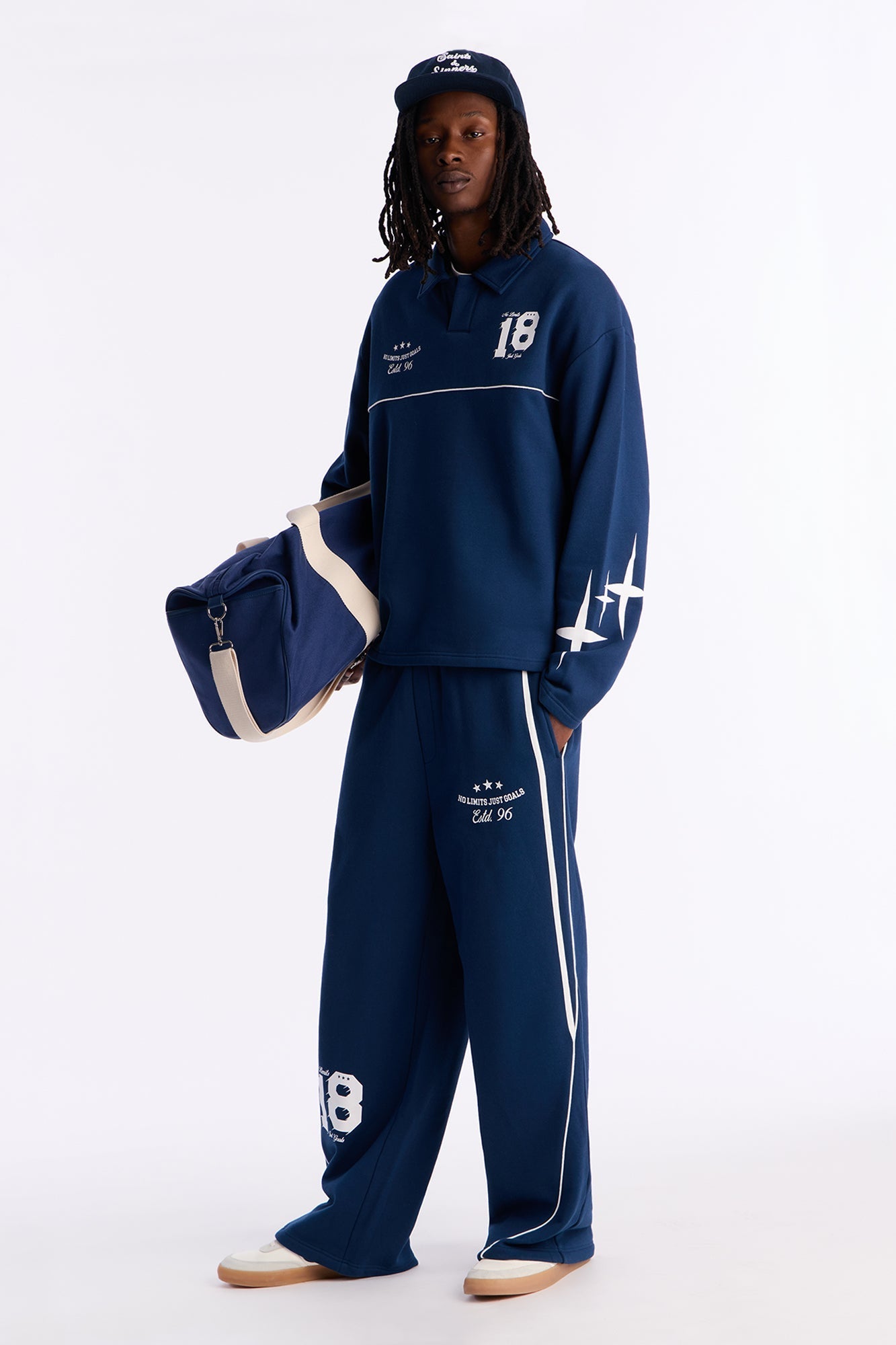 No Limits Long Sleeve Fleece Polo - Navy - image 2