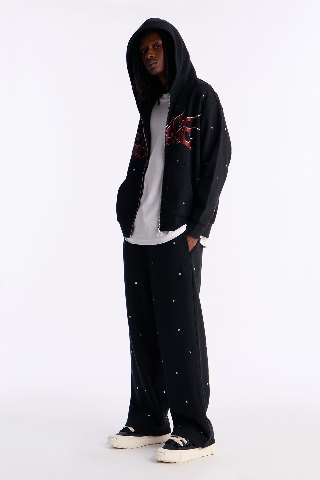 Savage Rhinestone Zip Hoodie - Black - image 2
