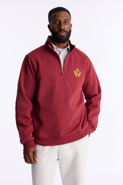 First Class Quarter Zip Sweatshirt - Burgundy - image 1