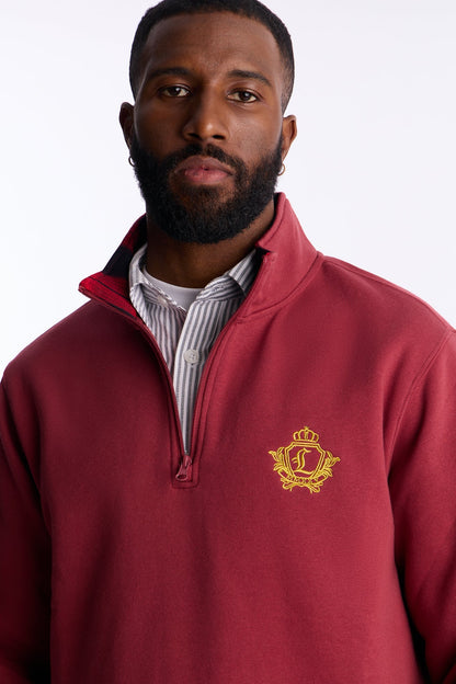 First Class Quarter Zip Sweatshirt - Burgundy - image 3
