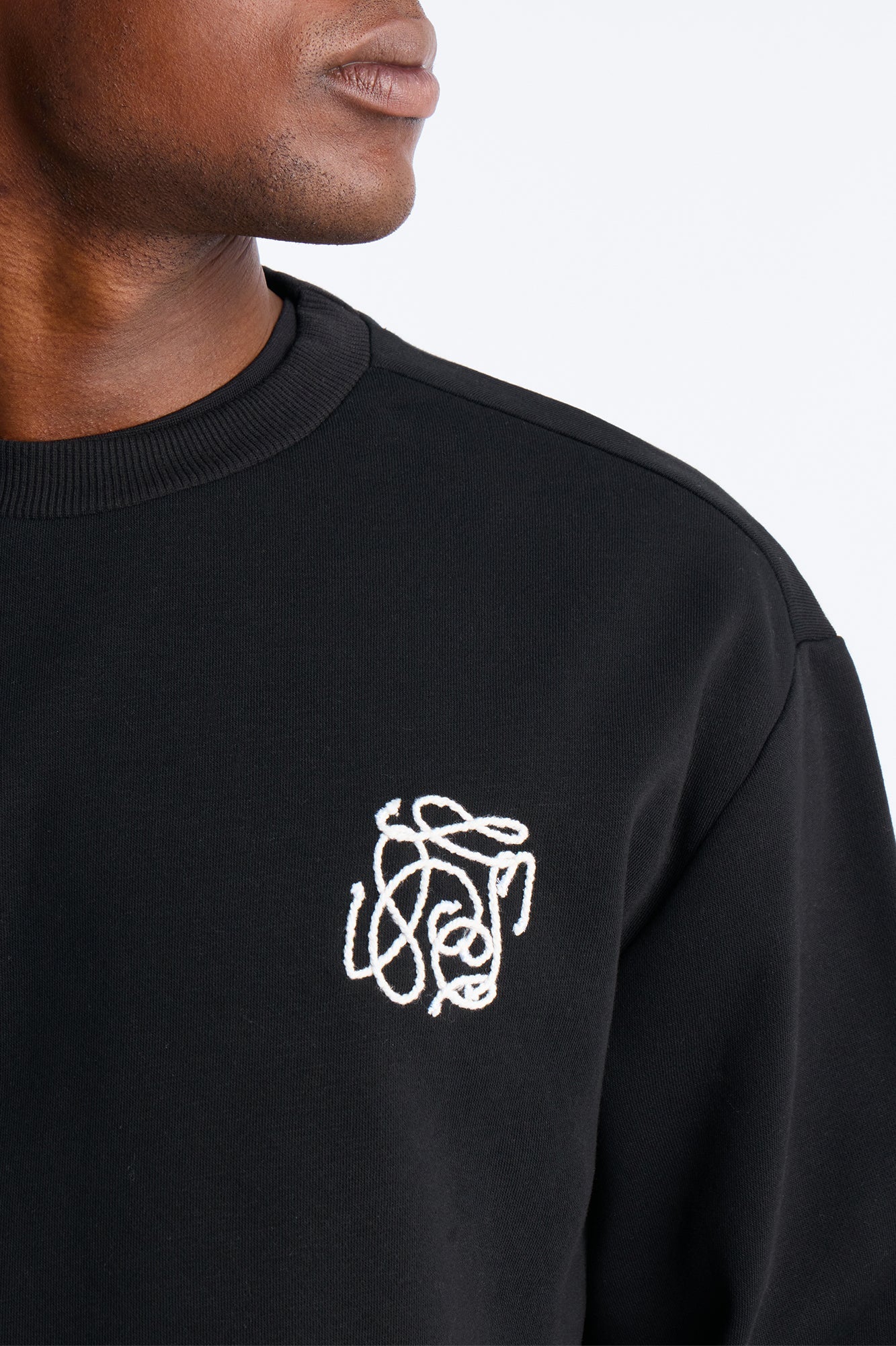 Checkered Crewneck Sweatshirt - Black - image 3