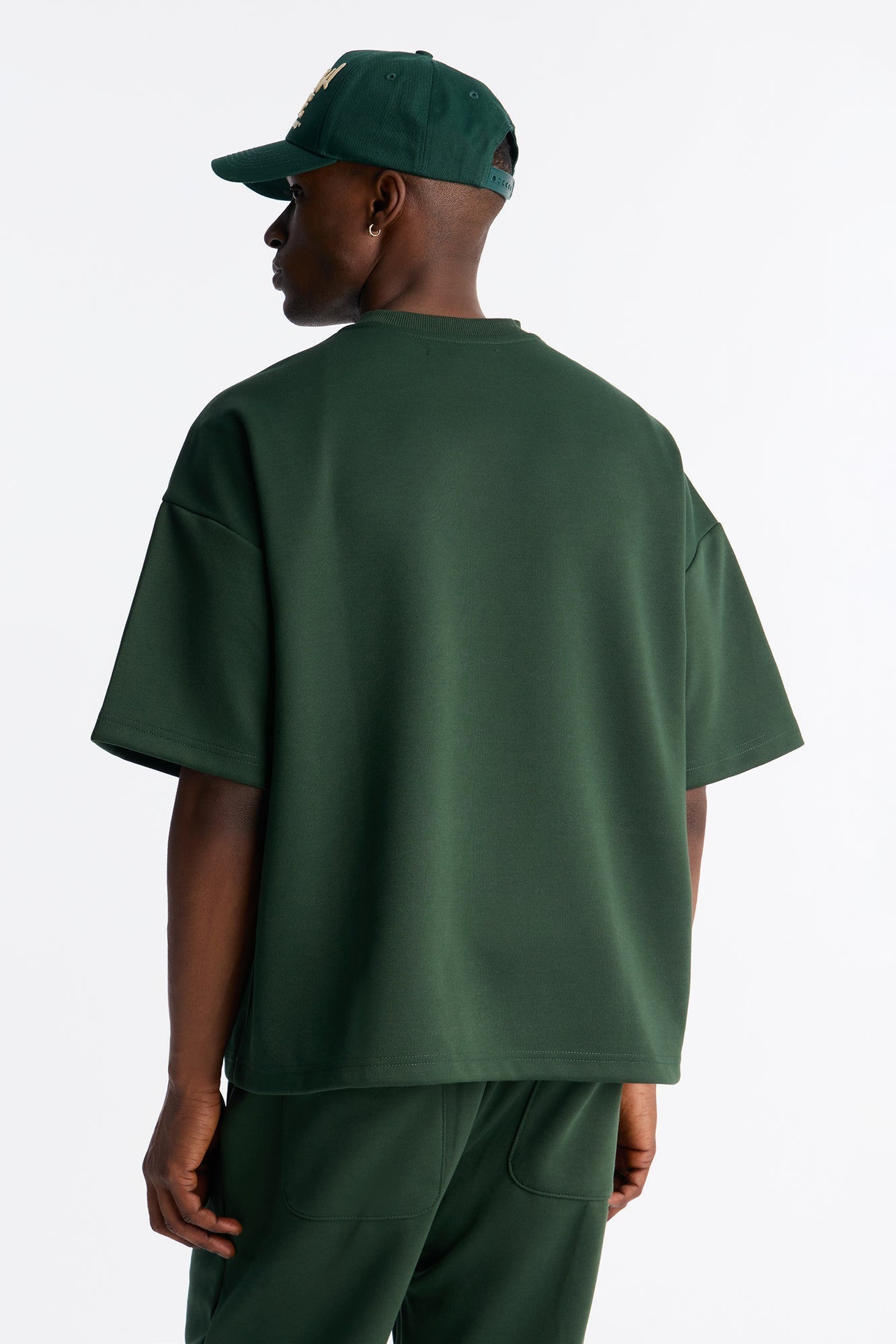 Structured Fleece Paneled Tee - Green - image 4