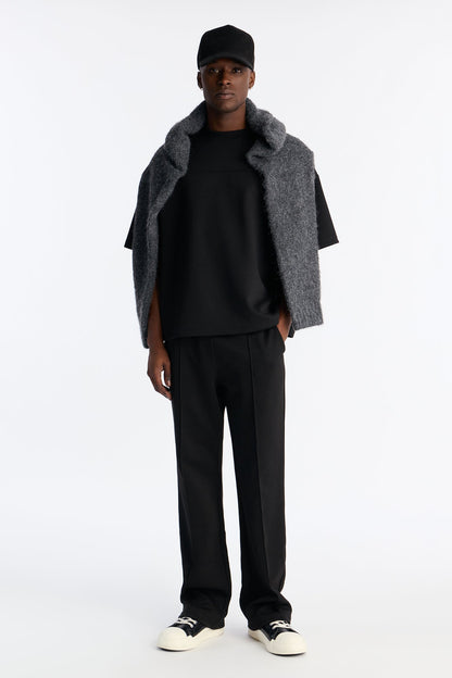 Structured Fleece Paneled Tee - Black - image 2