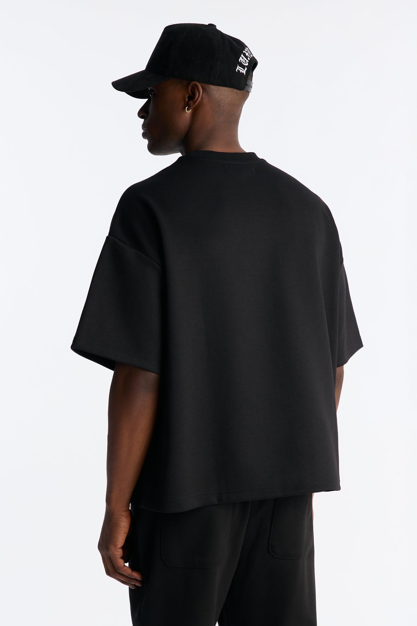 Structured Fleece Paneled Tee - Black - image 4