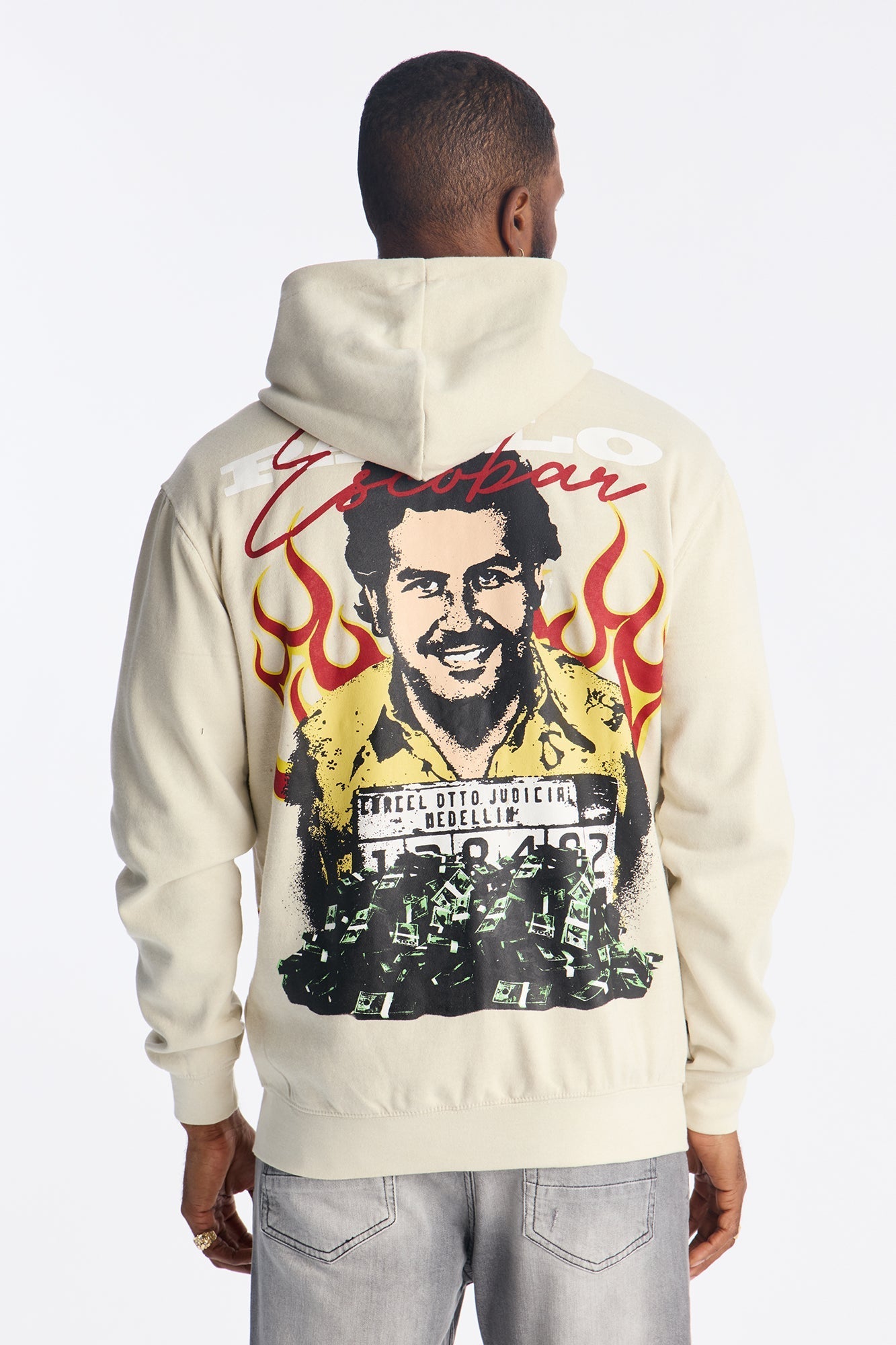 Pablo Escobar Patch Zip Up Hoodie - Khaki - image 4