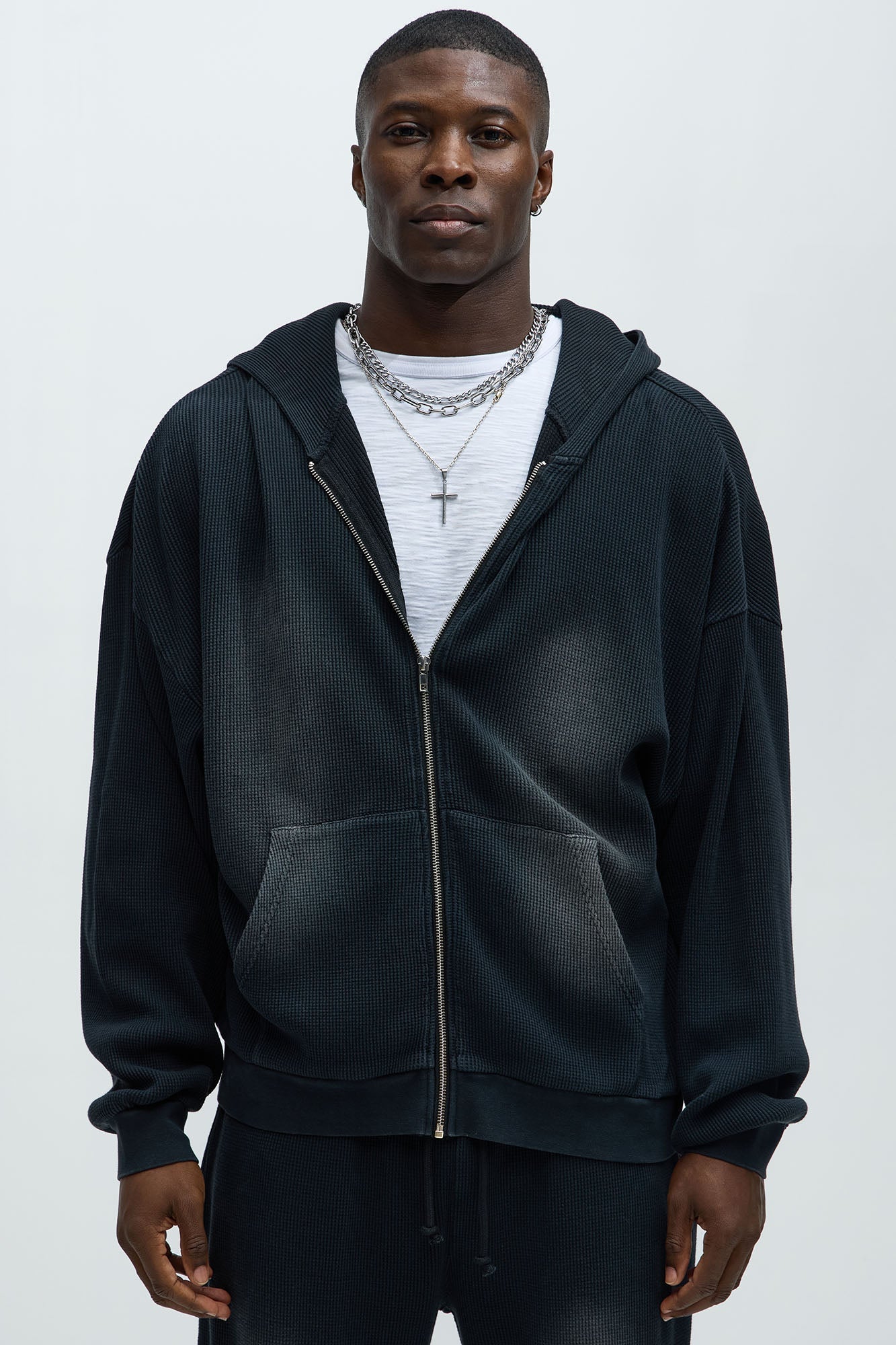 Modern Wash Zip Up Hoodie - Black - image 1