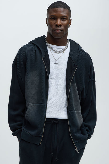 Modern Wash Zip Up Hoodie - Black - image 3