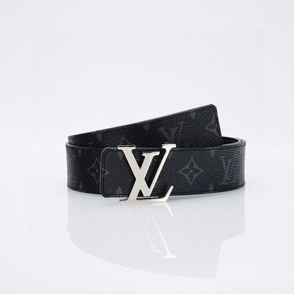 Louis Vuitton LV Initiales Monogram Eclipse Belt with Silver Buckle