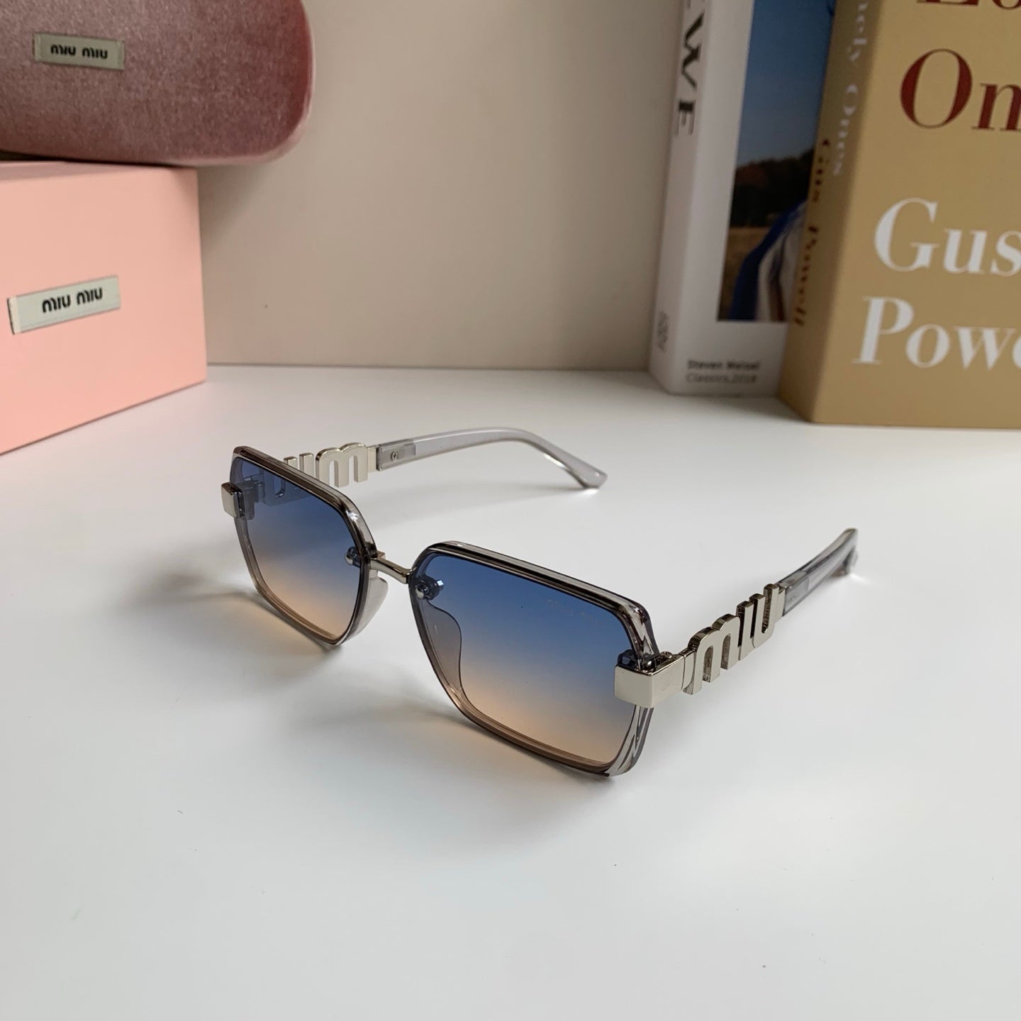 Miu Miu 2026 Acetate & Metal Square Frame Glasses — Women's Korean Style Eyewear
