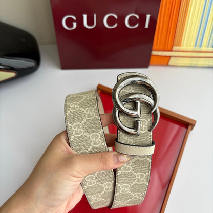 Gucci Men's Leather Belt — Runway Wide Strap Design