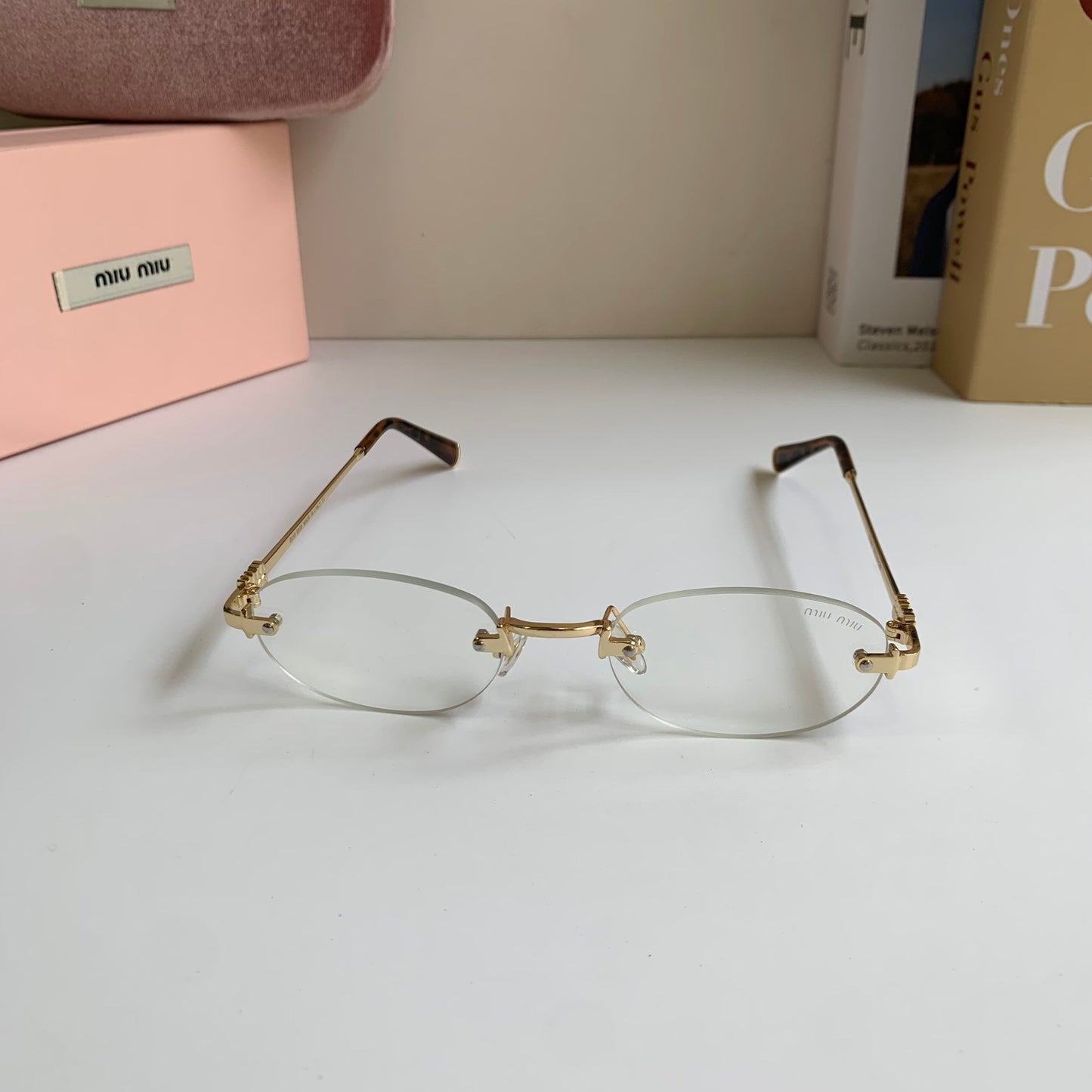 Miu Miu 2026 Oval Frame Glasses — Women's Minimalist Eyewear