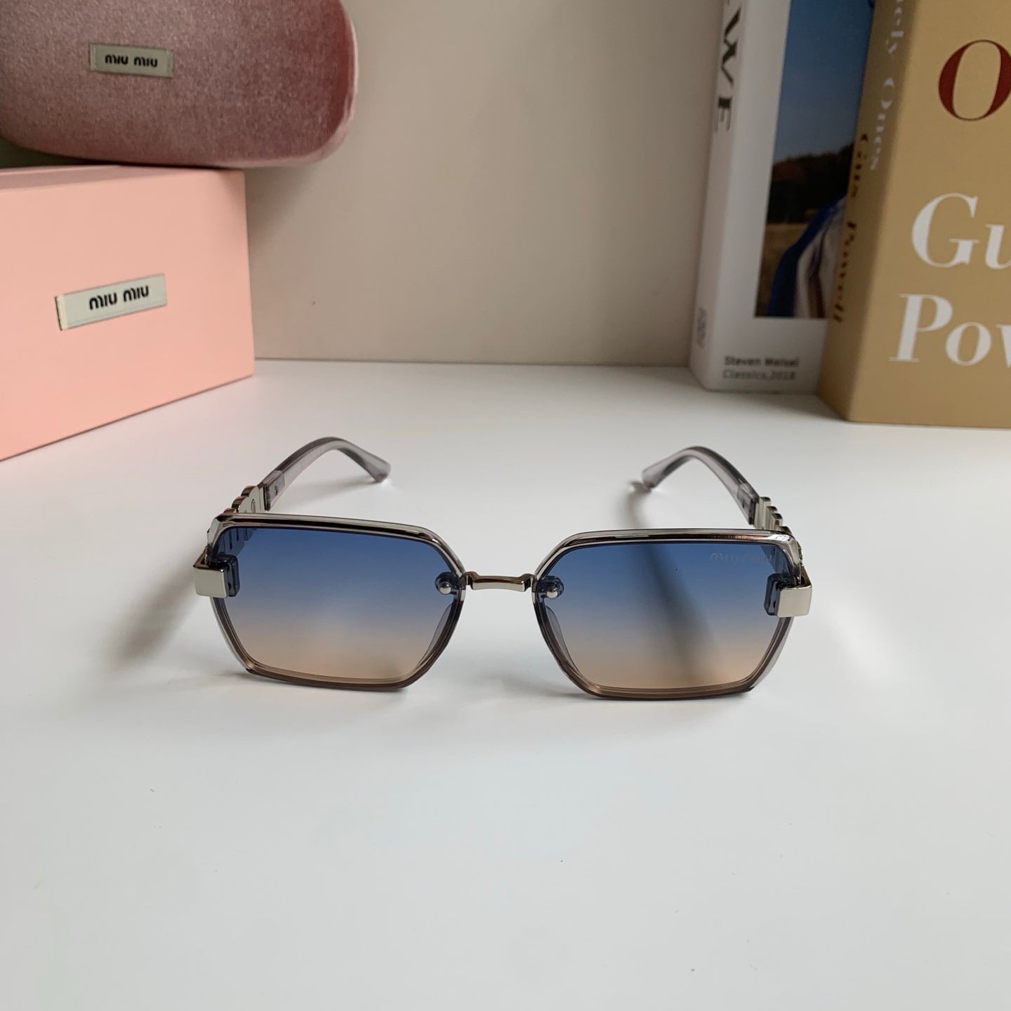 Miu Miu 2026 Acetate & Metal Square Frame Glasses — Women's Korean Style Eyewear