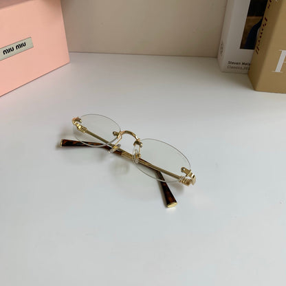 Miu Miu 2026 Oval Frame Glasses — Women's Minimalist Eyewear