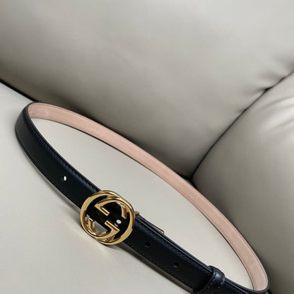 Gucci Women's Leather Belt — Classic GG Buckle