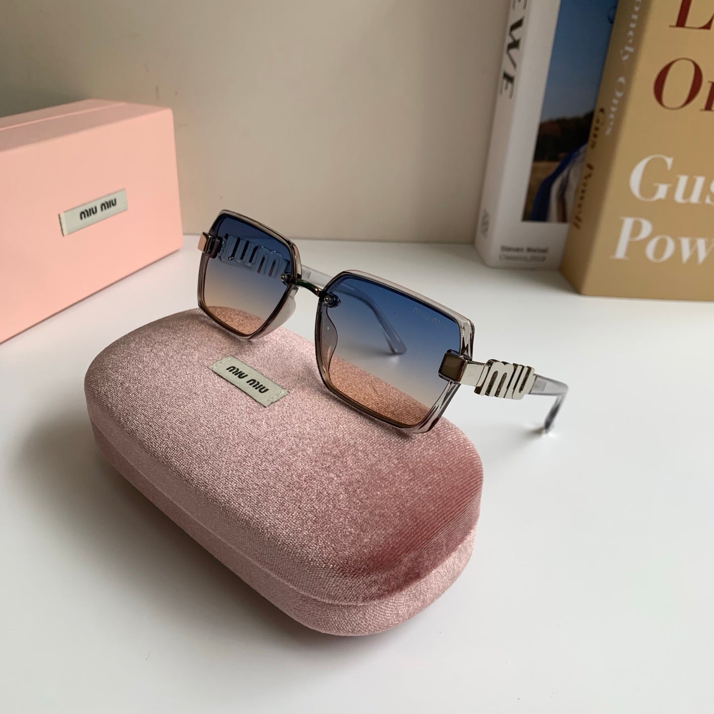 Miu Miu 2026 Acetate & Metal Square Frame Glasses — Women's Korean Style Eyewear