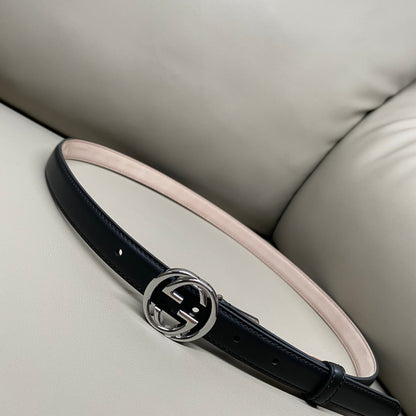 Gucci Women's Leather Belt — Iconic GG Buckle Design