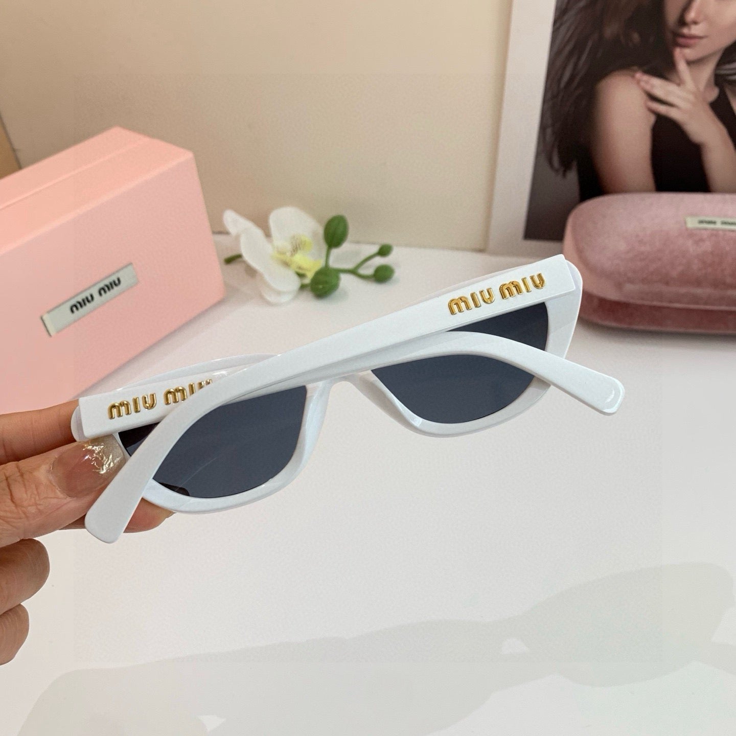 Miu Miu 2026 Acetate & Metal Cat-Eye Glasses — Women's Korean Style Eyewear
