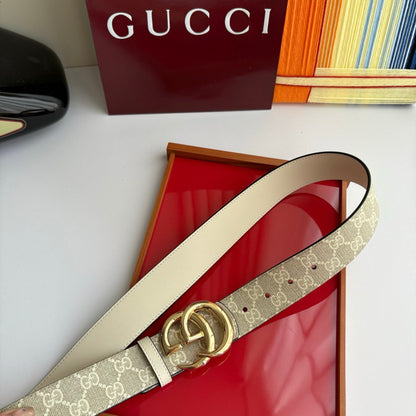 Gucci Men's Wide Leather Belt — Classic GG Buckle