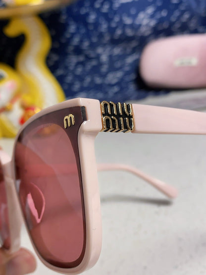 Miu Miu 2026 Acetate & Metal Square Frame Glasses — Women's Korean Style Eyewear