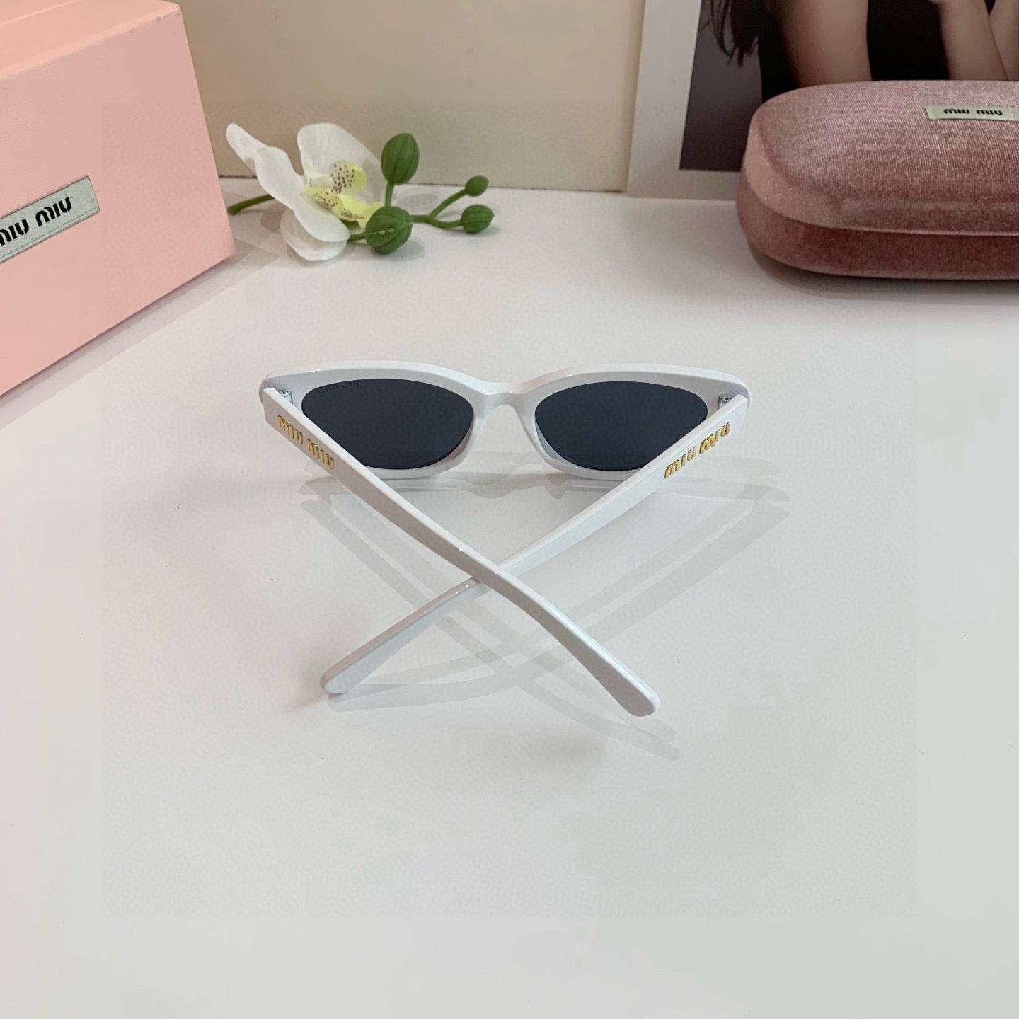 Miu Miu 2026 Acetate & Metal Cat-Eye Glasses — Women's Korean Style Eyewear