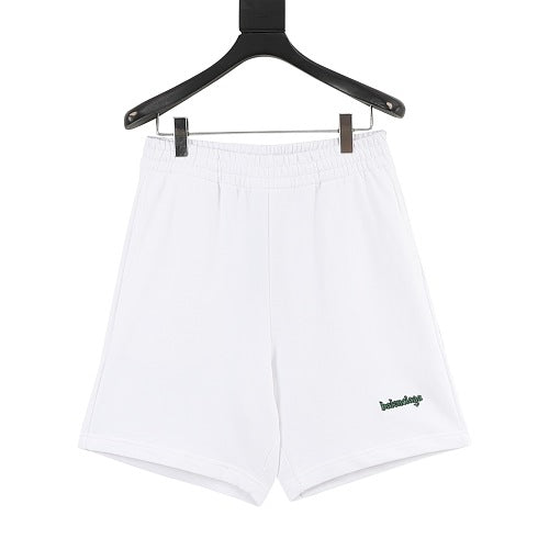 Balenciaga Green Script Logo Sweat Shorts