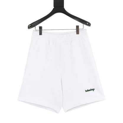 Balenciaga Green Script Logo Sweat Shorts