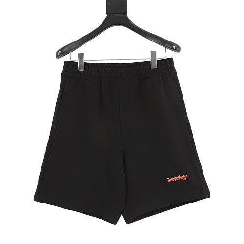 Balenciaga Red Script Logo Sweat Shorts
