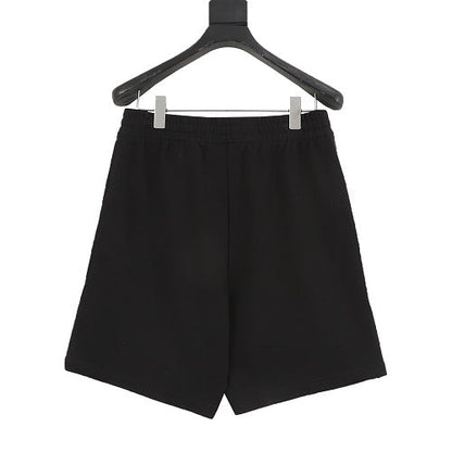 Balenciaga Red Script Logo Sweat Shorts