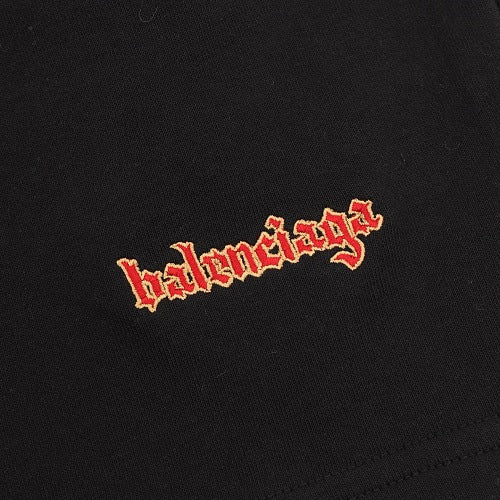 Balenciaga Red Script Logo Sweat Shorts