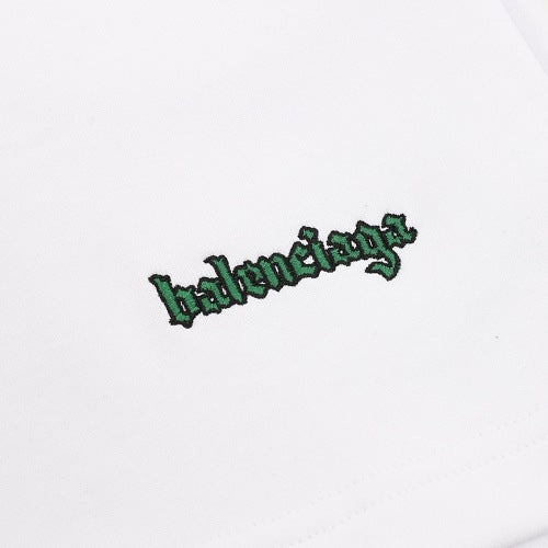 Balenciaga Green Script Logo Sweat Shorts