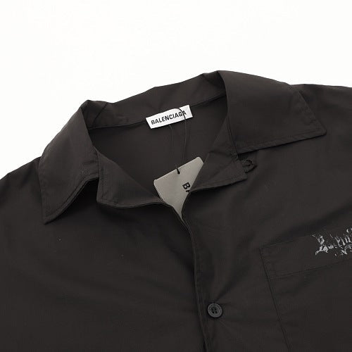 Balenciaga 26SS Gothic Letter Print Short-Sleeve Shirt