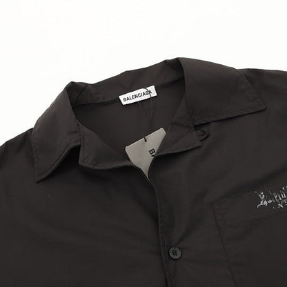 Balenciaga 26SS Gothic Letter Print Short-Sleeve Shirt