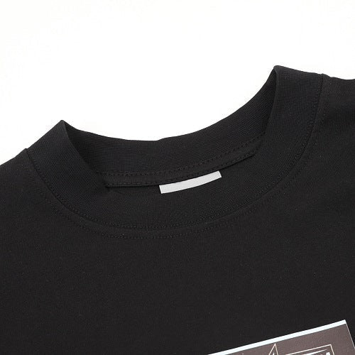 Balenciaga 26SS Stacked Logo Tape Print Embroidered Letter T-Shirt