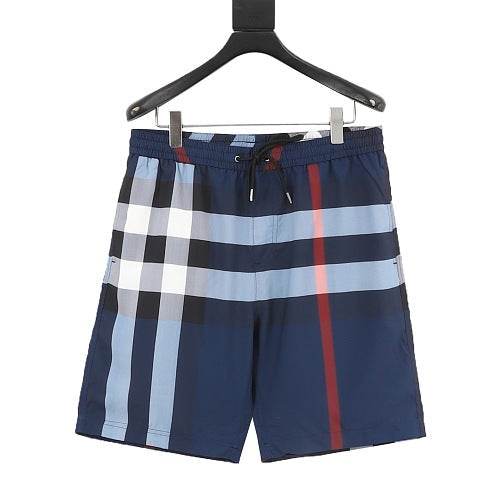 Burberry Check Drawstring Mesh-Lined Swim Shorts