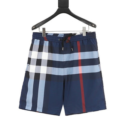 Burberry Check Drawstring Mesh-Lined Swim Shorts