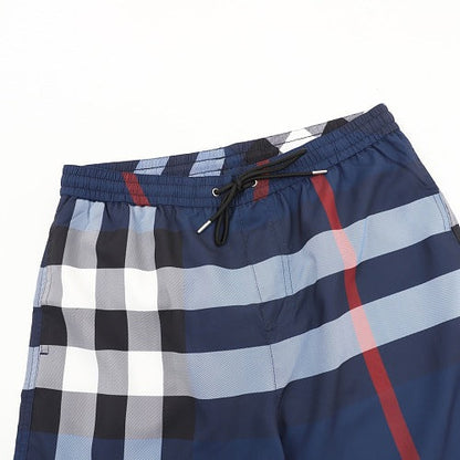 Burberry Check Drawstring Mesh-Lined Swim Shorts