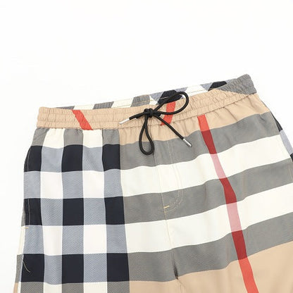Burberry Check Drawstring Mesh-Lined Swim Shorts