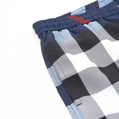 Burberry Check Drawstring Mesh-Lined Swim Shorts