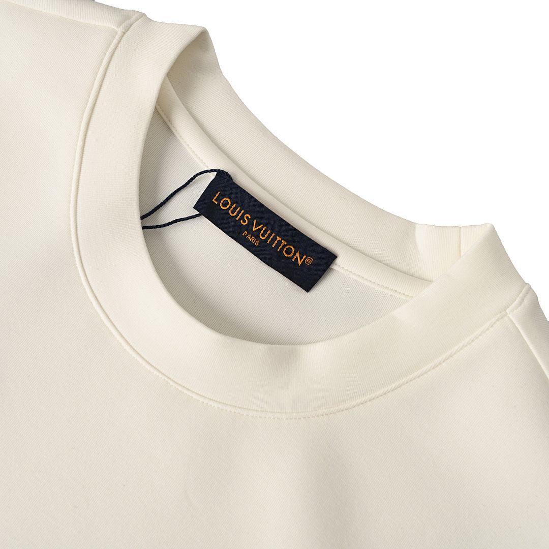 Louis Vuitton Monogram-Filled LV Logo Embroidered Long-Sleeve T-Shirt